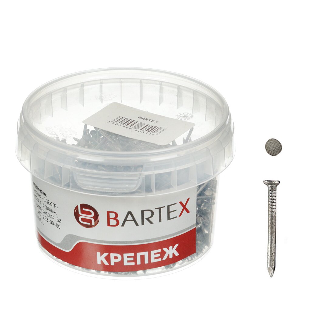 Гвоздь строительный, диаметр 1.4х20 мм, 0.3 кг, в банке, Bartex гвоздь строительный диаметр 2х40 мм 0 3 кг в банке bartex