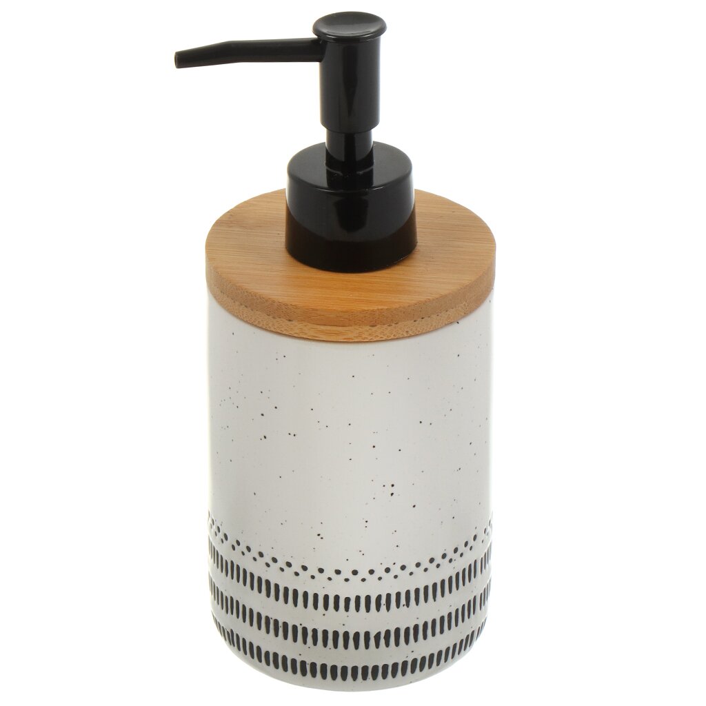 Дозатор для жидкого мыла, Геометрия, керамика, 7.4x11.6/17.6 см, белый, CE2571AA-LD дозатор для жидкого мыла fora loft керамика for lt021