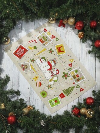 Полотенце кухонное 39х60 см, 160 г/м2, 50% хлопок, 50% лен, Марка, шелкография, Россия, ПЛ-6045-39