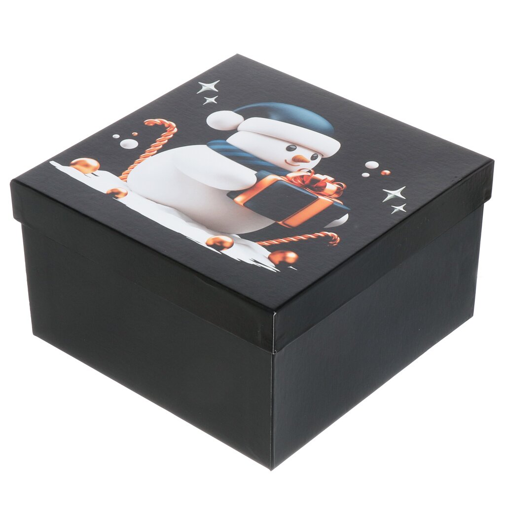 Подарочная коробка картон, 23х23х13 см, квадратная, Время чудес, Д10103К.200.1 подарочная коробка wewak сине травяной завальцованная с окном 18 х 10 см