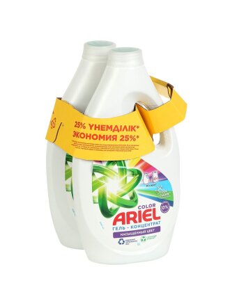 Гель для стирки Ariel, 1.95 л, для цветного белья, Color, 1+1