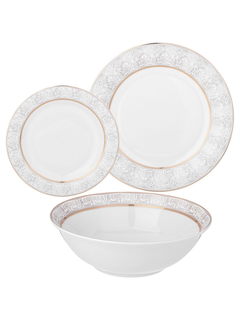 Сервиз столовый фарфор, 18 предметов, на 6 персон, Lefard, Свадебный, 115-365