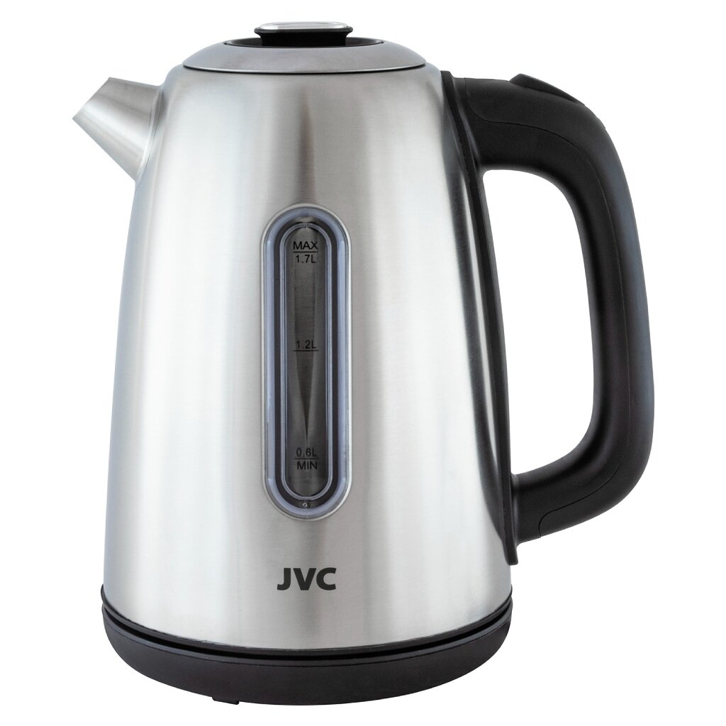 Чайник электрический JVC, JK-KE1715, серый, 1.7 л, 2200 Вт, скрытый нагревательный элемент, нержавеющая сталь чайник электрический jvc jk ke1705 белый 1 7 л 2200 вт скрытый нагревательный элемент стекло нержавеющая сталь