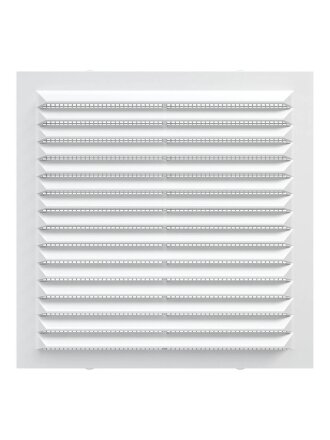 Решетка вентиляционная пластик, 130х130 мм, с сеткой, белая, ERA, 1313С