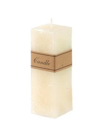 Свеча декоративная, 15х5 см, прямоугольная, кремовая, парафин, А030162