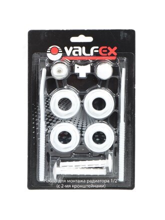 Комплект монтажный для радиатора, 1/2", 11 предметов, 2 кронштейна, Valfex, AD-1002 1/2