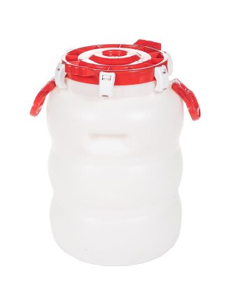 Бочка пластик, пищевая, 30 л, круглая, с ручками, с широким горлом, повышенной прочности, Радиан
