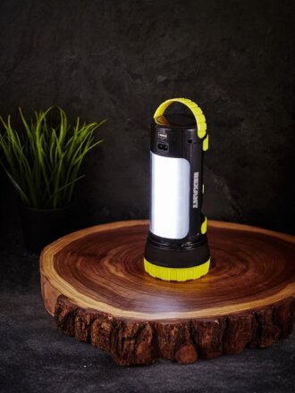 Фонарь встроенный аккумулятор, прожектор, Rexant, Forpost LED, зарядка от сети 220 В, пластик, солнечная панель, 75-7822