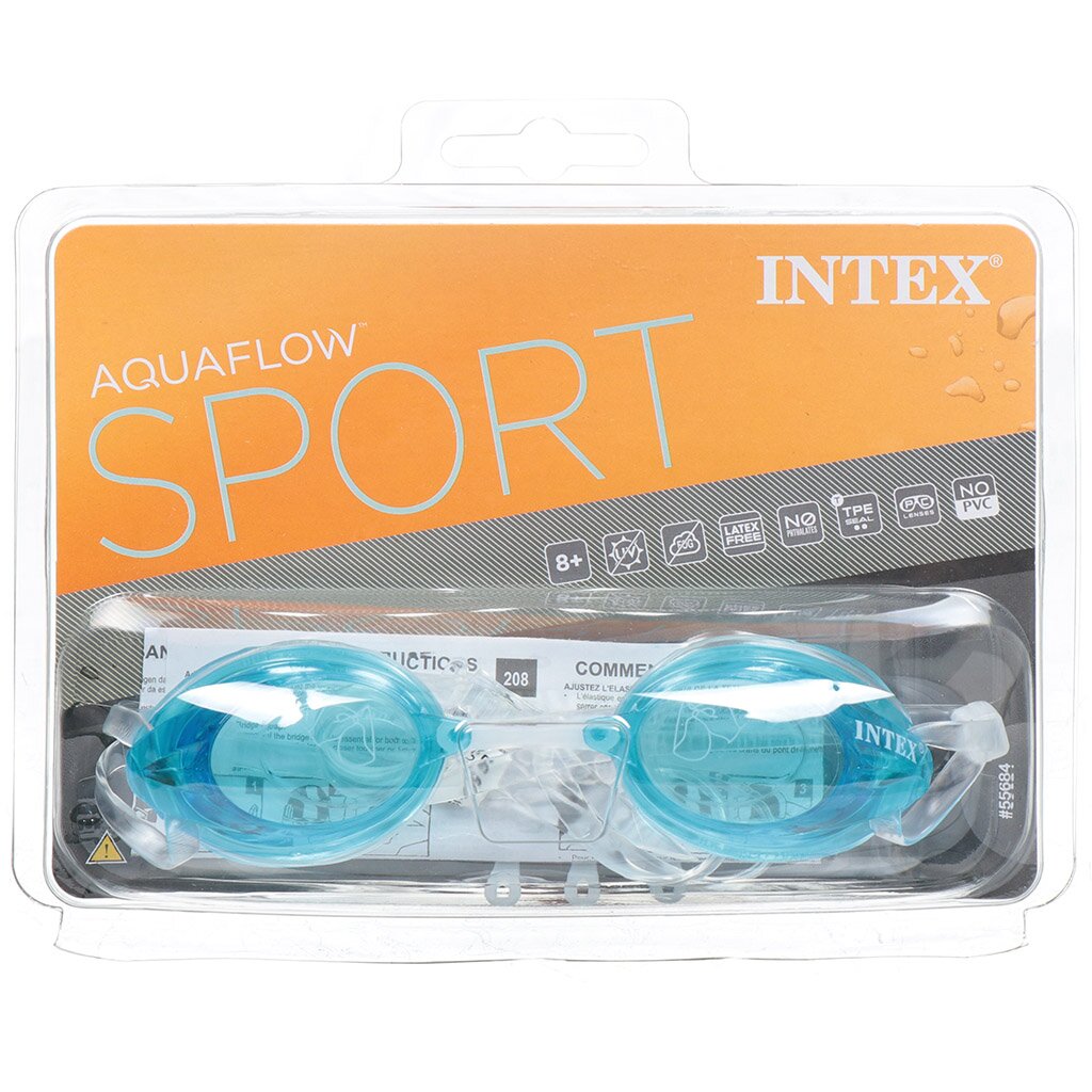 Очки для плавания от 8 лет, защита от УФ, антизапотевающее покрытие линз, Intex, 55684