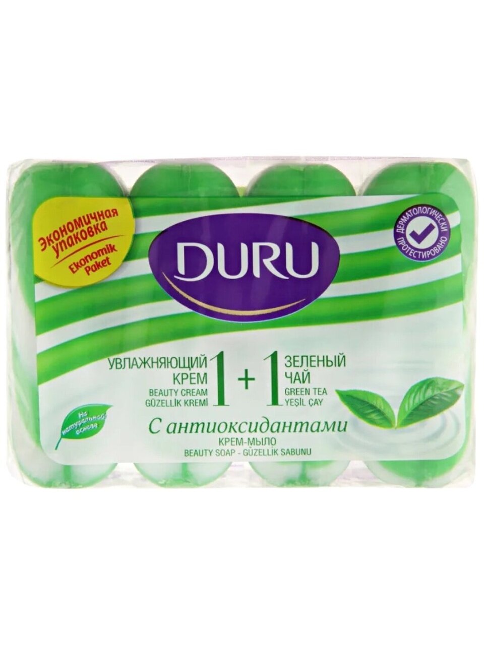 Мыло Duru, 1+1 Экстракты зеленого чая, 4 шт, 80 г