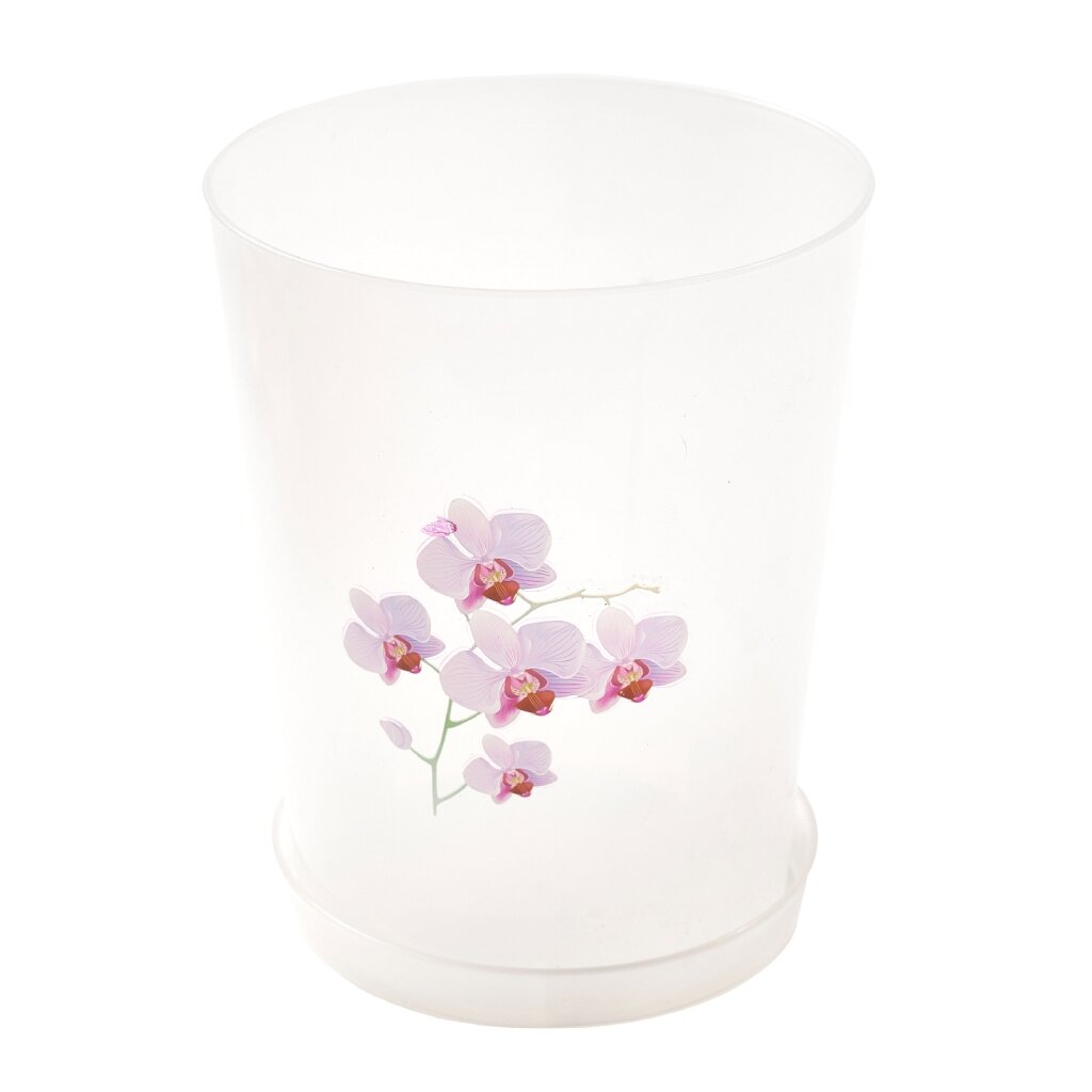 Горшок для цветов пластик, 3.5 л, 17х21.5 см, для орхидей, белый, Альтернатива, М1606 субстрат для орхидей lechuza orchidpon 3 л 19580