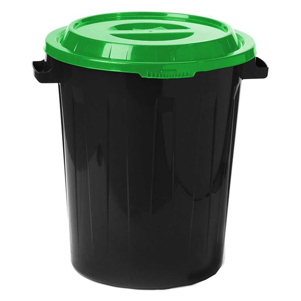 Бак для мусора пластик, 60 л, с крышкой, 48х53х55 см, ярко-зеленый, Idea, М 2393 таз пластик 11 л круглый бирюзовый idea м2513