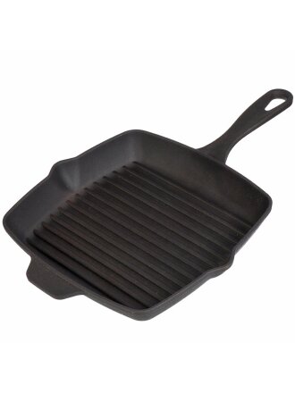 Сковорода-гриль чугун, 26 см, Boniron, с литой ручкой, индукция