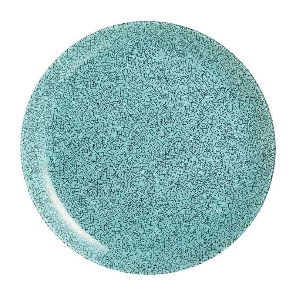 Тарелка обеденная, стекло, 26 см, круглая, Icy Turquoise, Luminarc, V0088 тарелка десертная стекло 19 см круглая идиллия лондон топаз 1 luminarc q1315 синяя