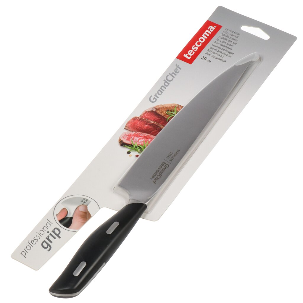 Нож кухонный Tescoma, GrandChef, порционный, нержавеющая сталь, 20 см, 884618 кухонный нож топорик tescoma