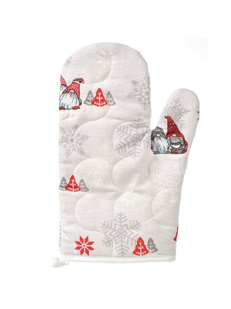 Прихватка-варежка 30х17 см, рогожка, 100%хл, Лесные гномы, 4747