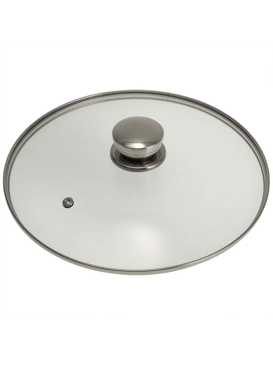 Крышка для посуды стекло, 24 см, Гардарика, металлический обод, кнопка нержавеющая сталь, 4624-02