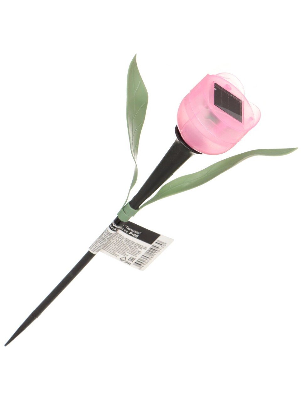Фонарь садовый P-05 Тюльпан, на солнечной батарее, грунтовый, пластик, 4.8х30 см