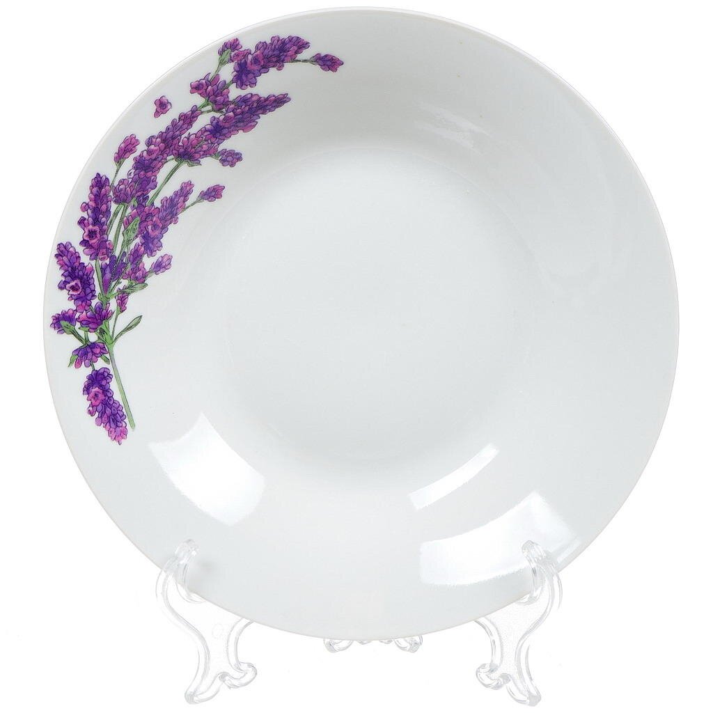 Тарелка суповая, керамика, 20 см, 0.5 л, круглая, Лаванда, Daniks, 19-173# тарелка обеденная керамика 23 см круглая олива daniks