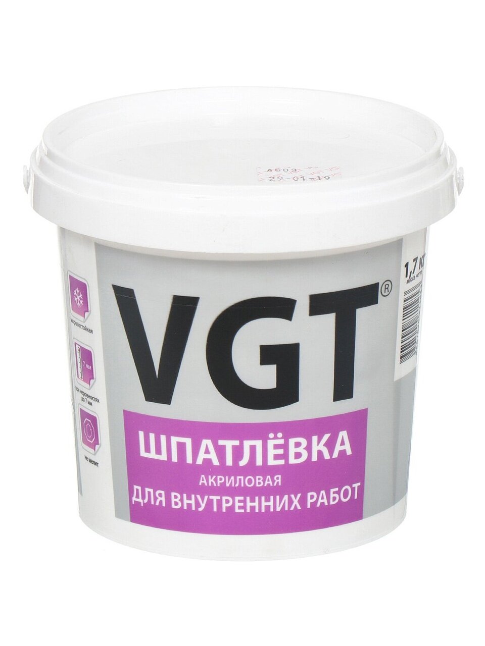 Шпатлевка VGT, акриловая, для внутренних работ, 1.7 кг