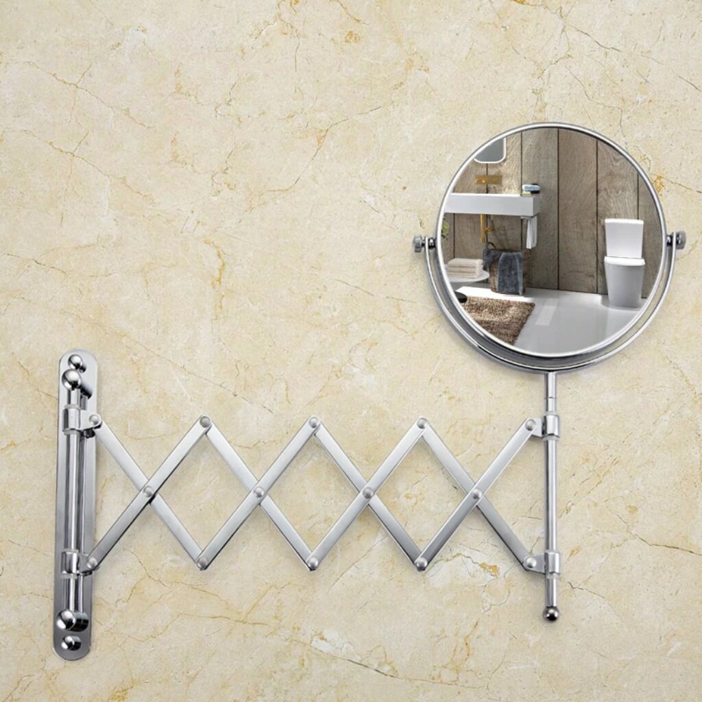 Зеркало с держателем настенное, круглое, металлик, Frap, F6408 зеркало косметическое настенное two dolfins увеличительное 17 см