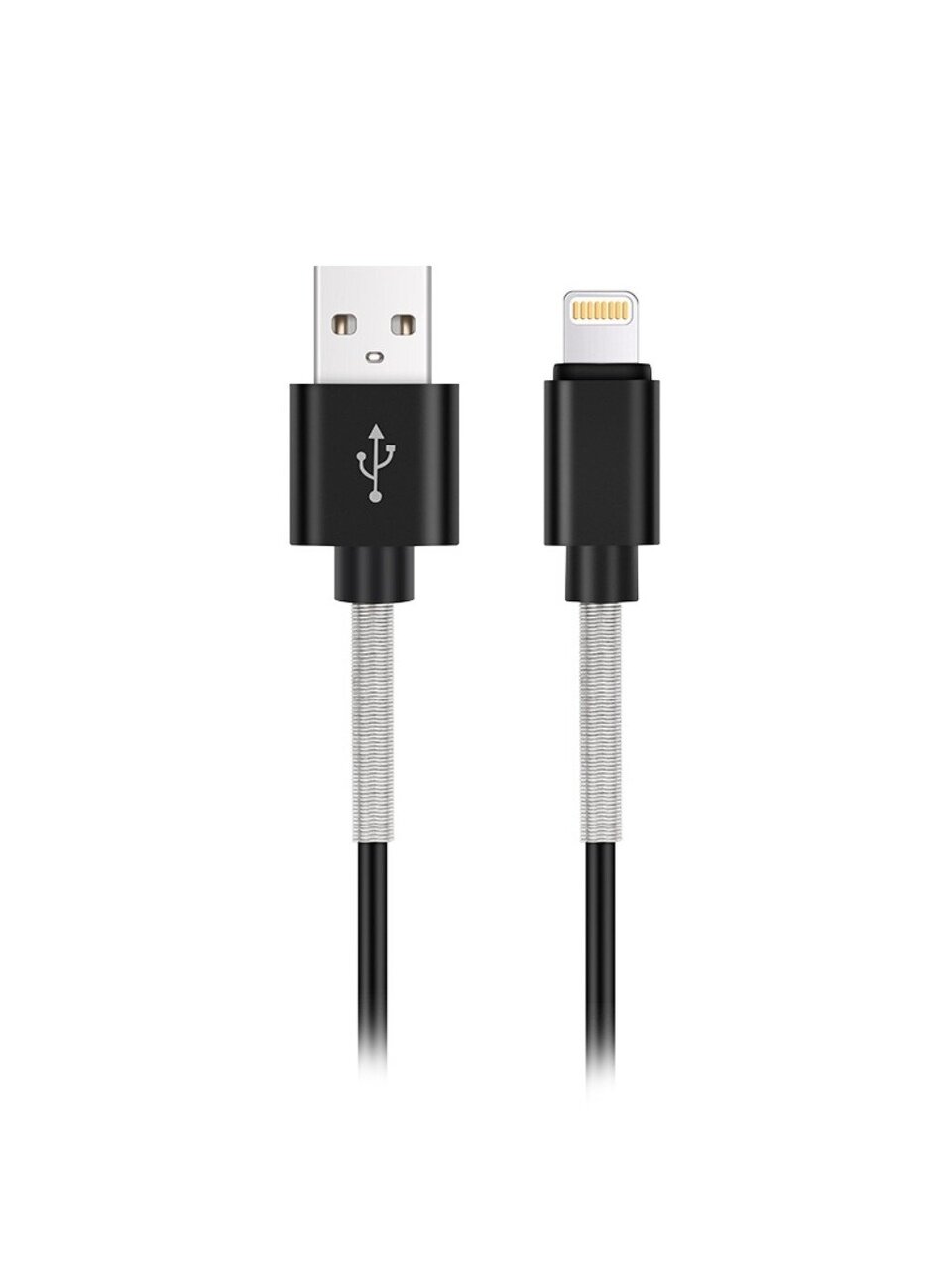 Кабель USB, AVS, IP-561S, Apple Lightning, 1 м, USB 2.0, усиленный, в пакете, черный, A40285S