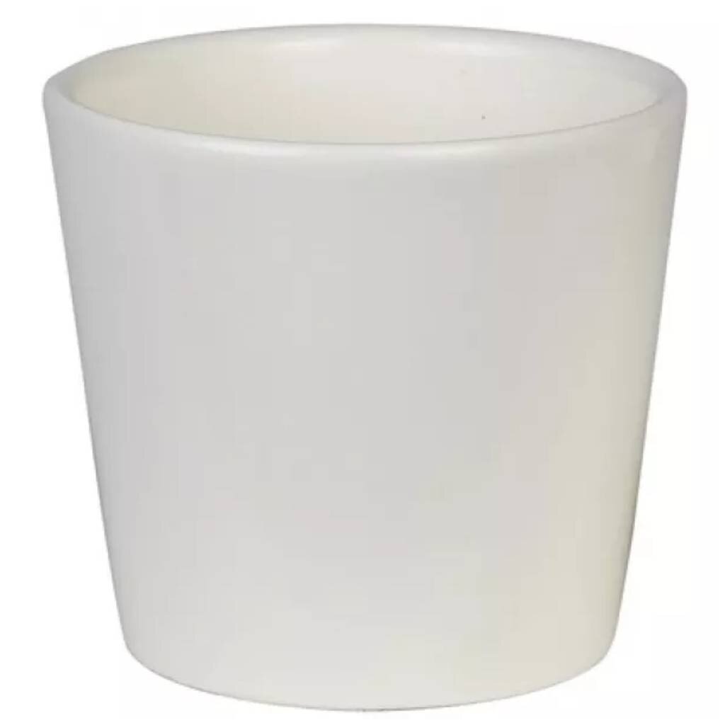 Кашпо керамика, 0.4 л, 10х9 см, конус, Белый, 633635 ерш для туалета геометрия напольный 10x13 39 5 см керамика белый ce2571aa toh