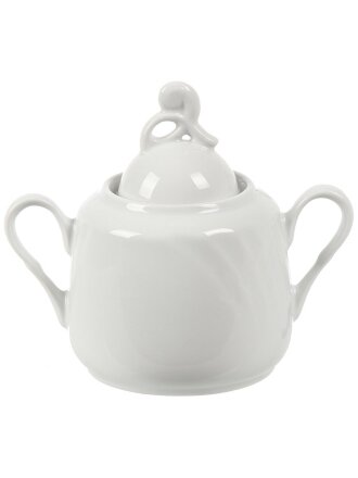 Сахарница 400 мл, фарфор, 15х13.3 см, Добрушский фарфоровый завод, Голубка Белье, 6С0085Ф34