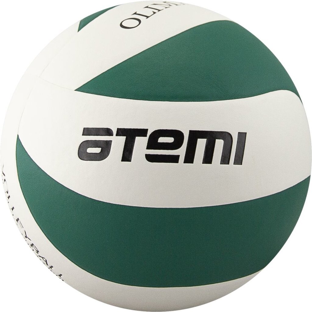Мяч волейбольный Atemi OLIMPIC, синт. кожа PU, зел.-бел. 8 п, клееный , окруж 65-67, 00000079791