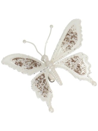 Набор елочных украшений Бабочка, 2 шт, белый, пластик, SYQD1- 0124223