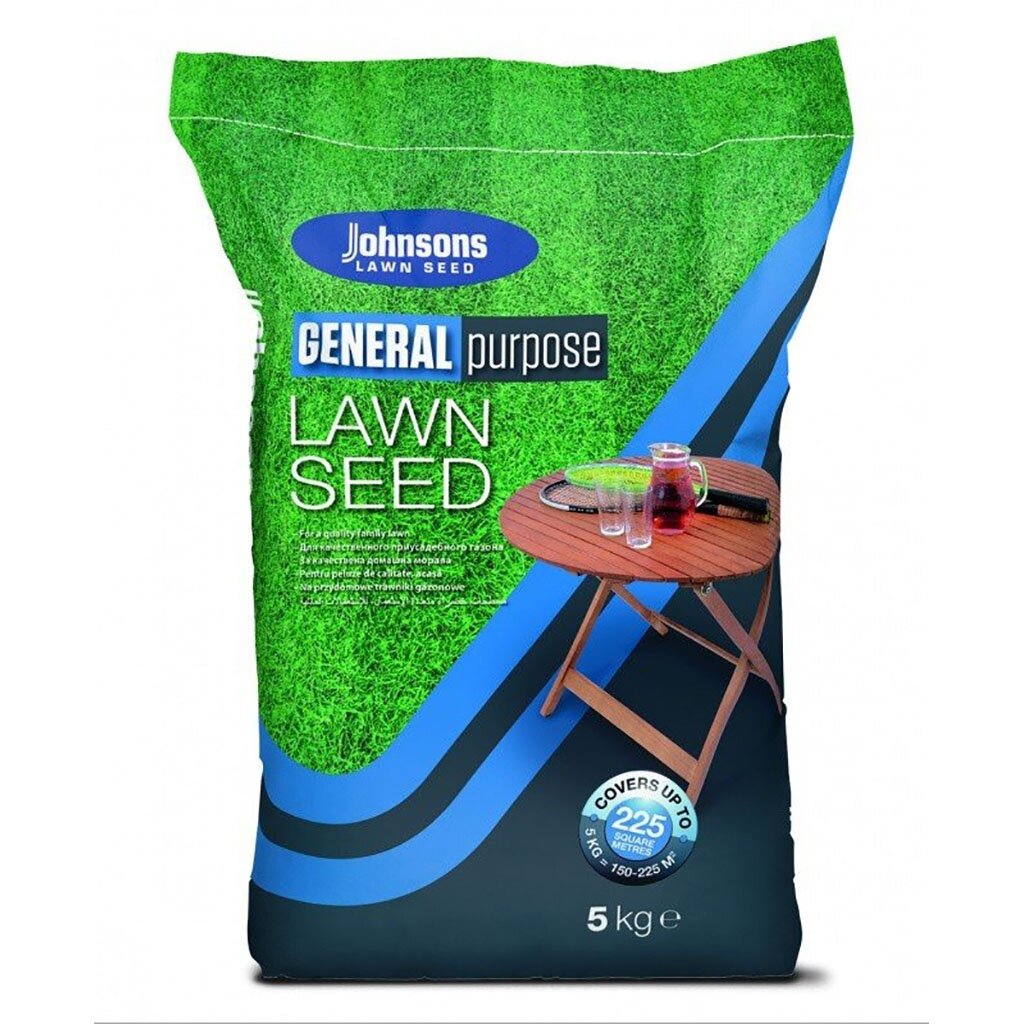 Семена Газон, General Purpose, 5 кг, универсальный, мешок, Johnsons Lawn Seed