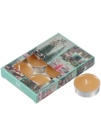 Свеча чайная 1.2х3.8 см, круглая, 6 шт, в ассортименте, Kukina Raffinata, Праздничное настроение, 400269/400129/400263