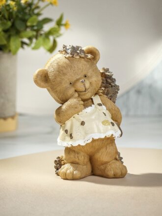 Фигурка декоративная Мишка с букетом, 14.5 см, Y6-2242