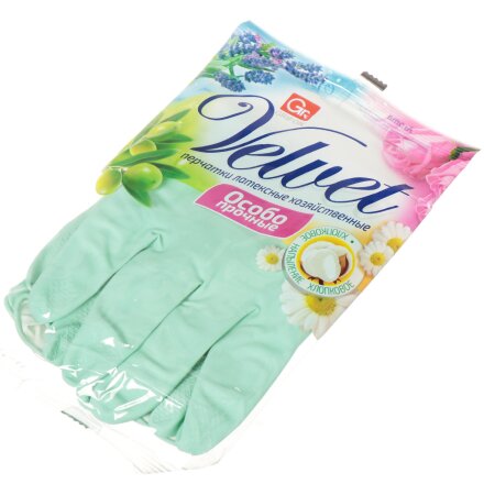 Перчатки хозяйственные резина, хлопковое напыление, размер M, 2 шт, в ассортименте, Grifon, Олива/Роза/Лаванда, 303-211/303-411/303-311