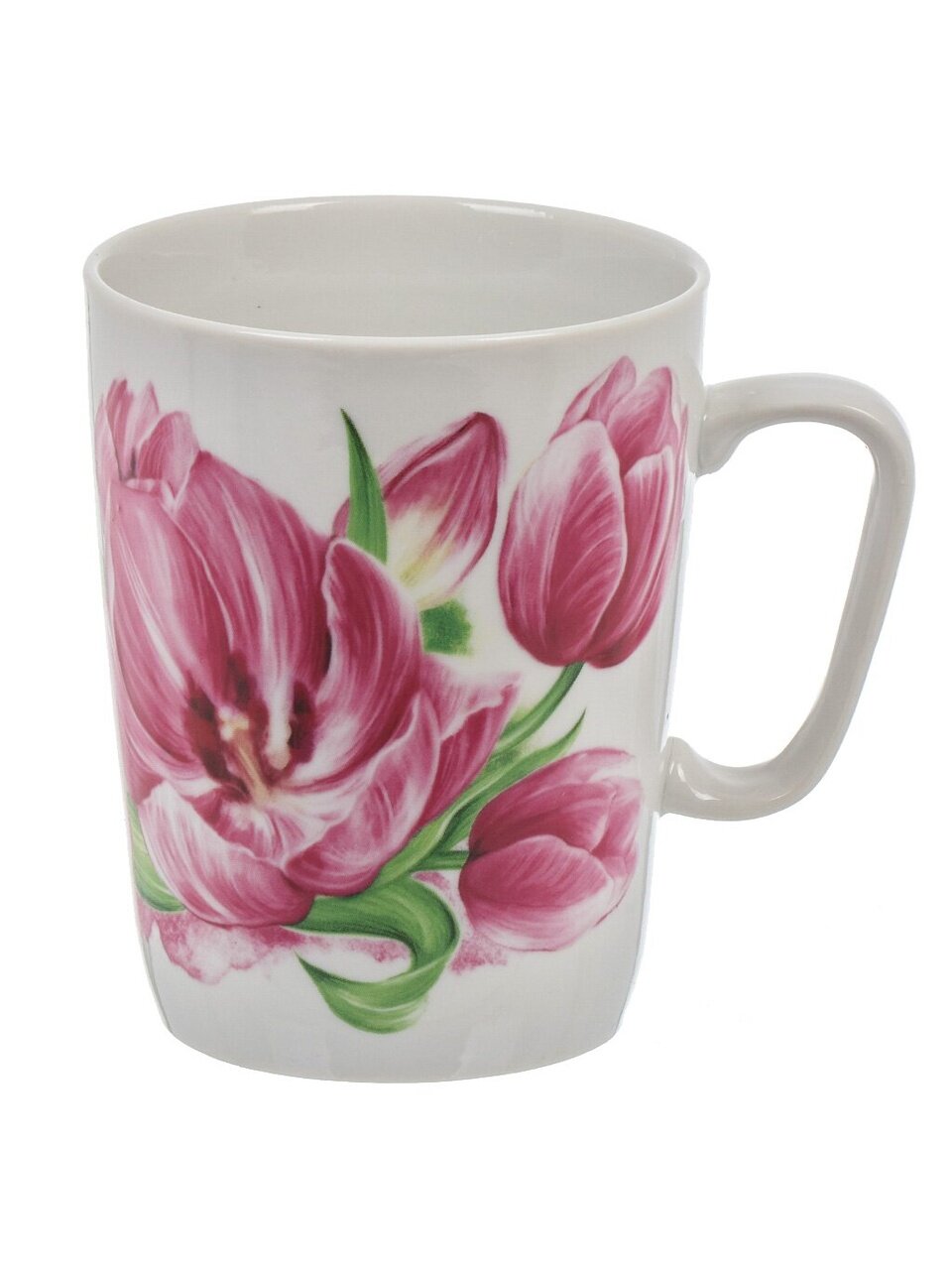 Кружка фарфор, 350 мл, Конус Розовые тюльпаны, Дулевский фарфор, 093312