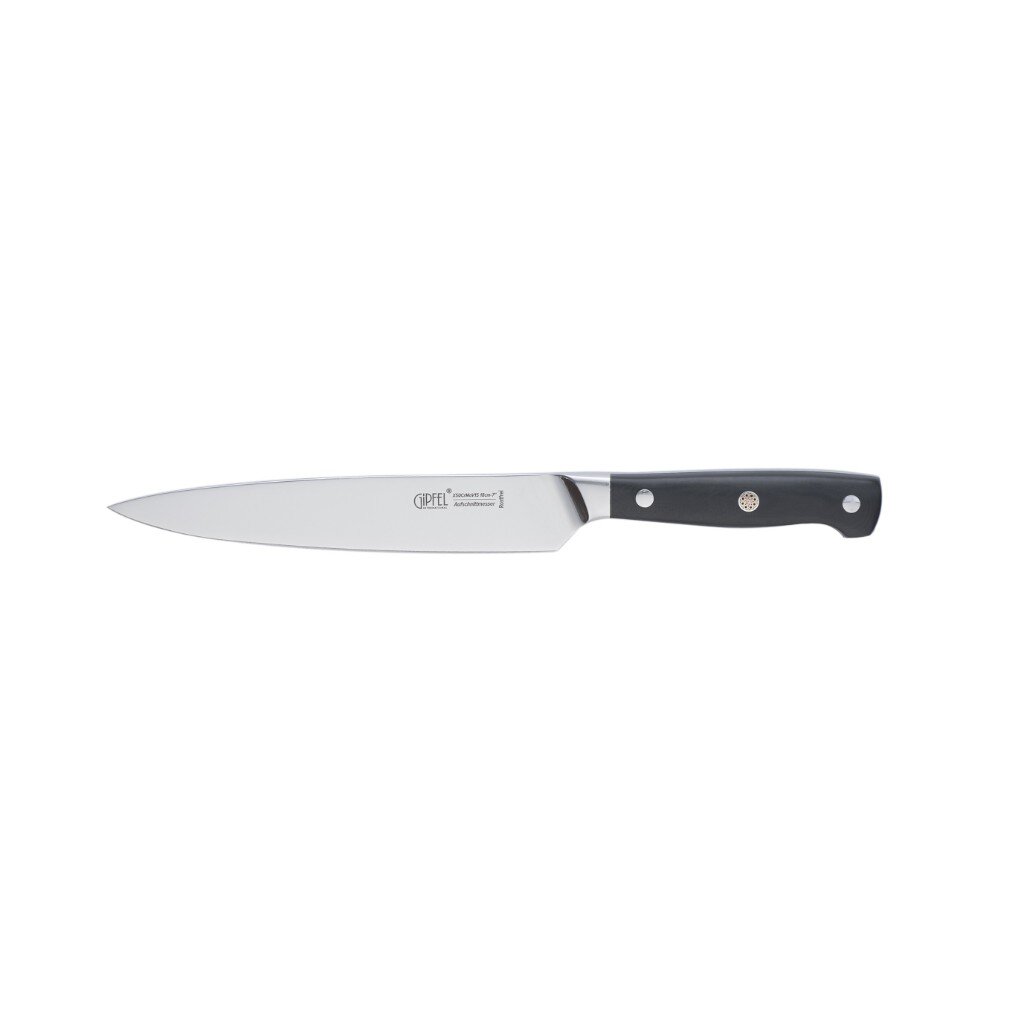 Нож кухонный Gipfel, New Professional, разделочный, X50CrMoV15, нержавеющая сталь, 18 см, рукоятка стеклотекстолит, 8652 кухонный разделочный нож ladina