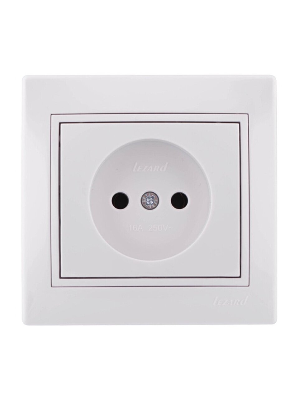 Розетка скрытой установки, 1 гнездо, без заземления, керамика, белая, со вставкой, Lezard, Mira, 701-0202-121