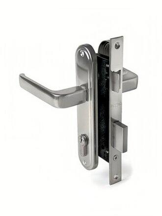 Замок врезной Apecs, 1226/60-CR, 2874, ручка в комплекте, цилиндровый, хром