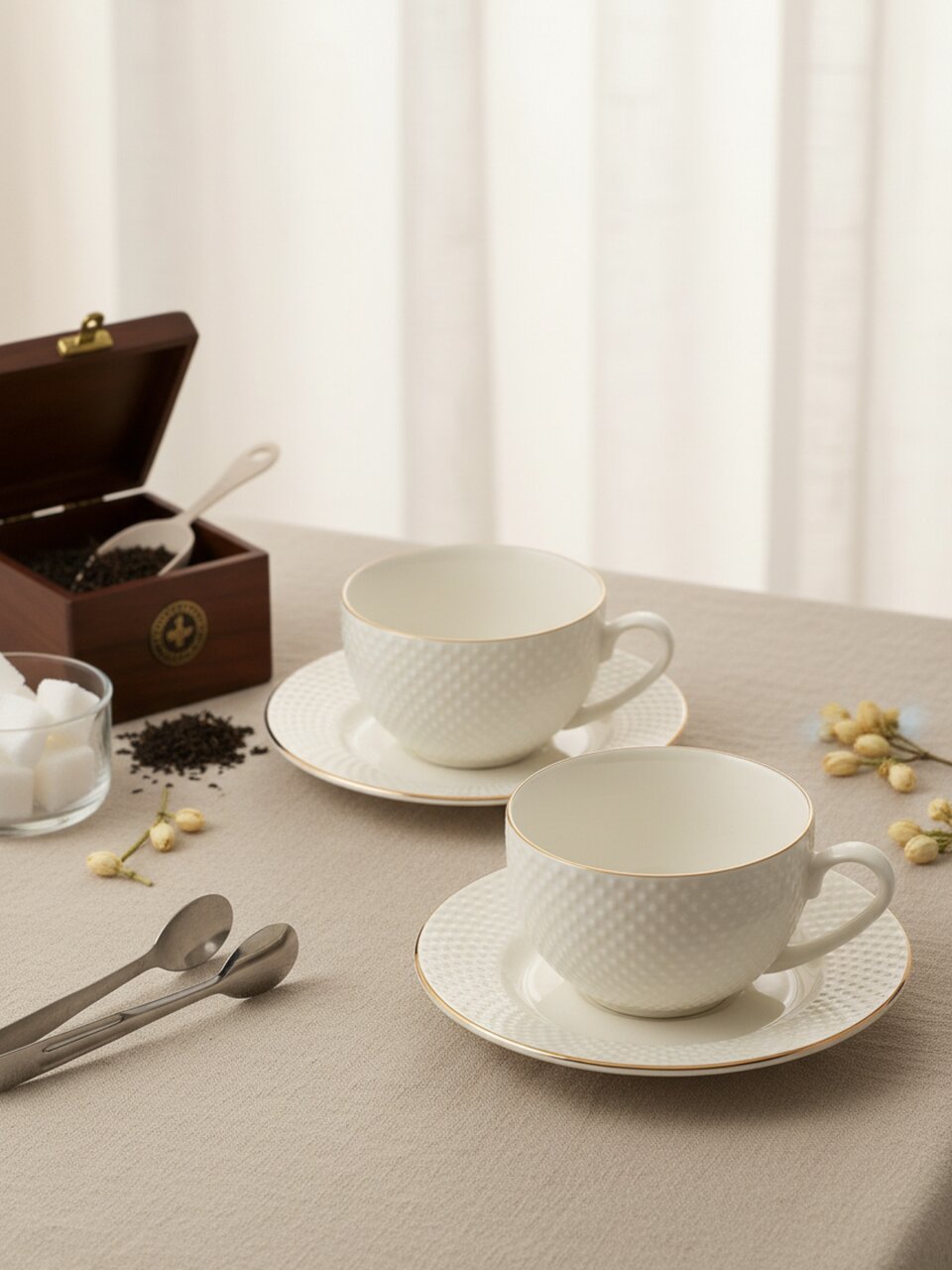 Чайная пара фарфор, 4 предмета, на 2 персоны, 275 мл, Jewel, Адель, ПС0013-33