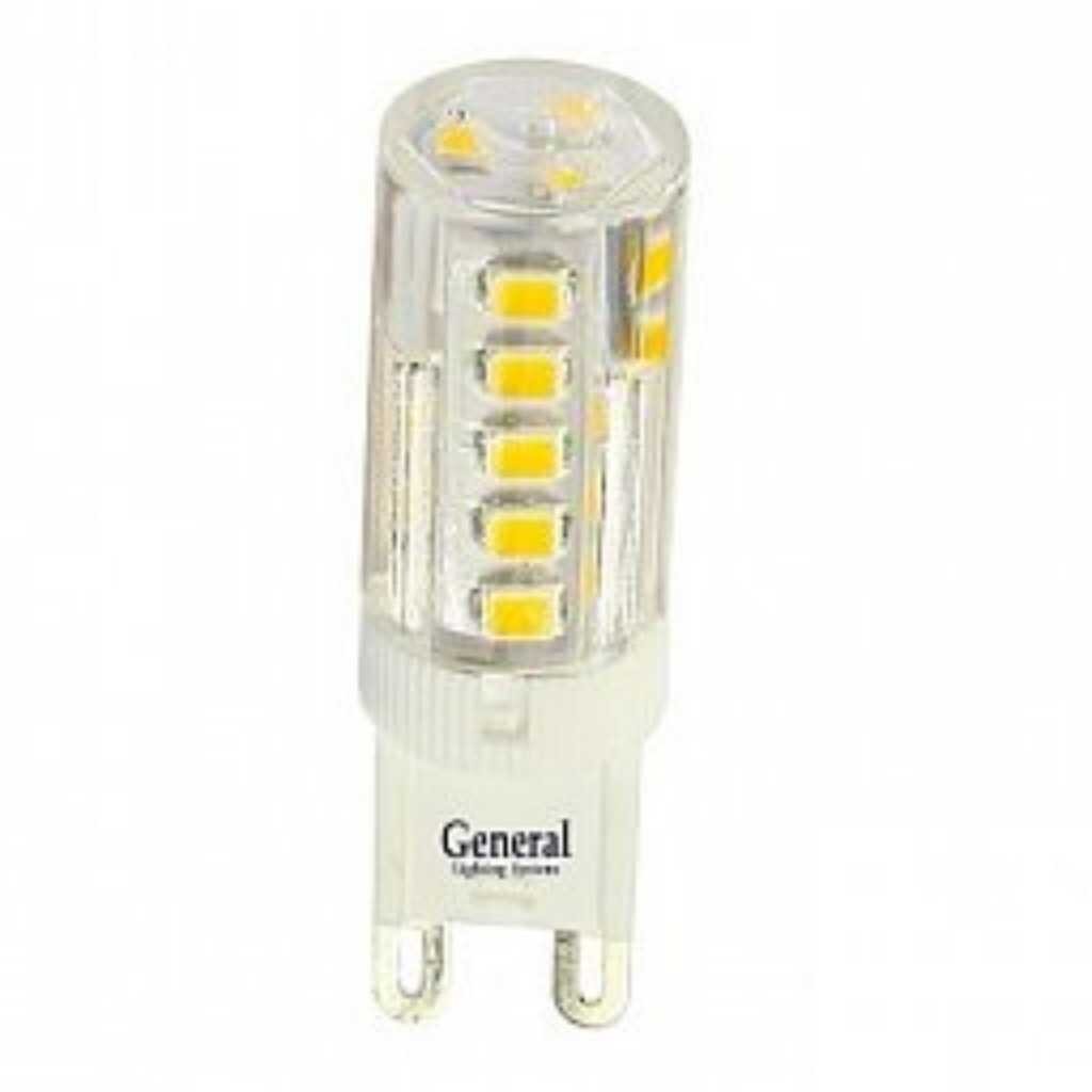 Лампа светодиодная G9, 5 Вт, 220 В, капсула, 4500 К, свет нейтральный белый, General Lighting Systems, GLDEN-P термоусадочная трубка general lighting systems