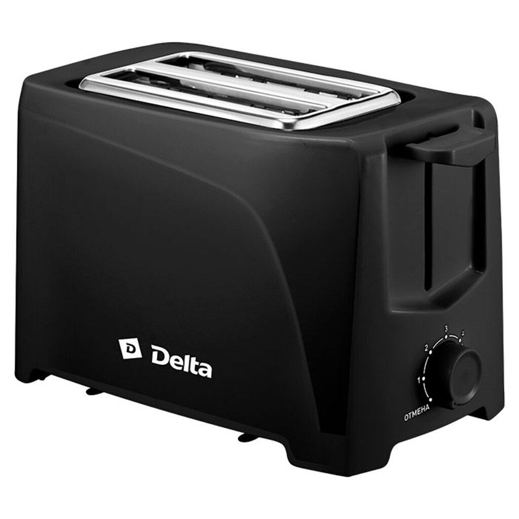 Тостер Delta, DL-6900, 700 Вт, 6-ти позиционный таймер, черный тостер bbk tr82 white