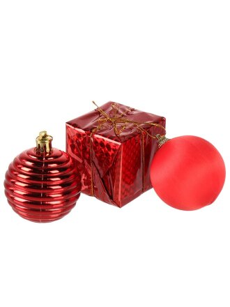 Набор елочных украшений 40 шт, красный, Y4-8463