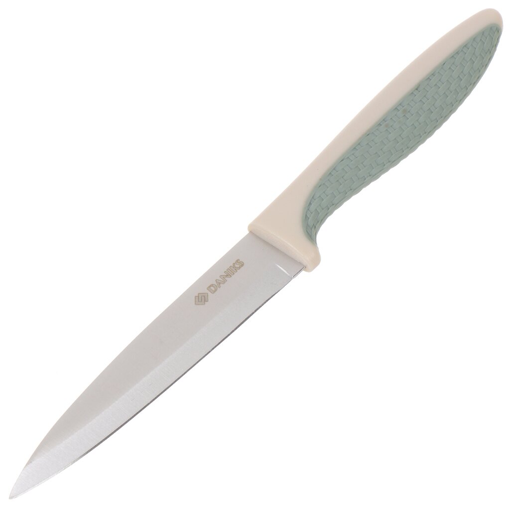Нож кухонный Daniks, Verde, универсальный, нержавеющая сталь, 12.5 см, рукоятка пластик, JA20206748-BL-4 нож кухонный daniks vega шеф нож нержавеющая сталь 20 см рукоятка пластик ja20200223 1