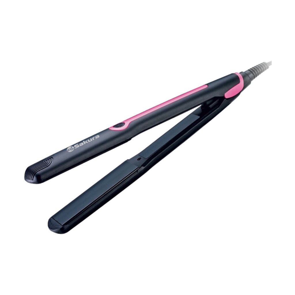 Выпрямитель Sakura, для выпрямления волос, 30 Вт, тефлоновый, черно-розовый, SA-4516P выпрямитель волос sakura 30 вт sa 4514bl