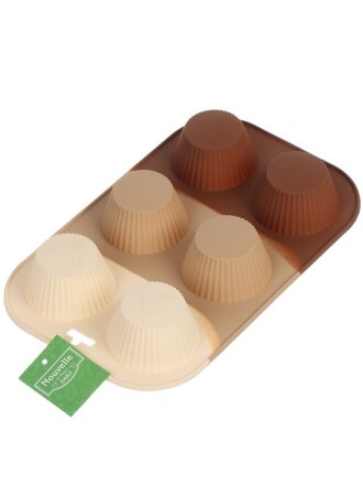 Форма для выпечки силикон, 16.5х26х3.5 см, прямоугольная, 6 ячеек, Nouvelle Home, Tiramisu, 9904434