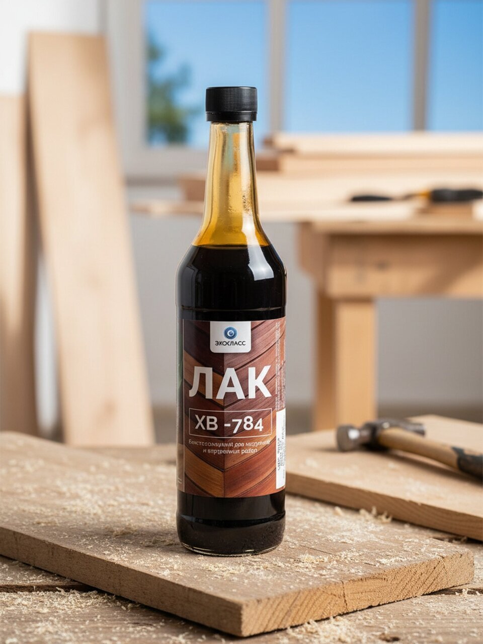 Лак Экокласс, Венге, ХВ-784, глянцевый, для внутренних и наружных работ, 0.5 л