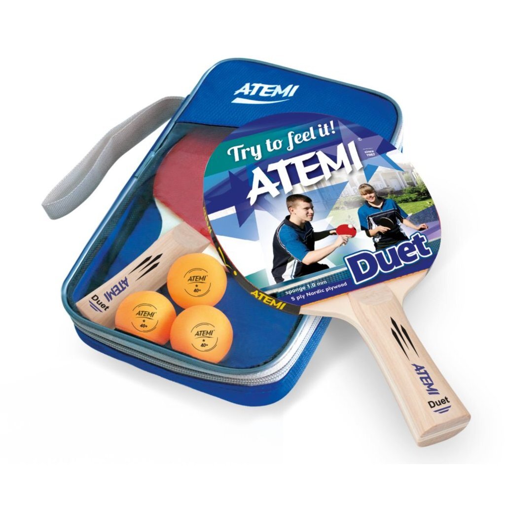 Набор для настольного тенниса Atemi DUET (2ракетки+чехол+3 мяча*), 00-00006708