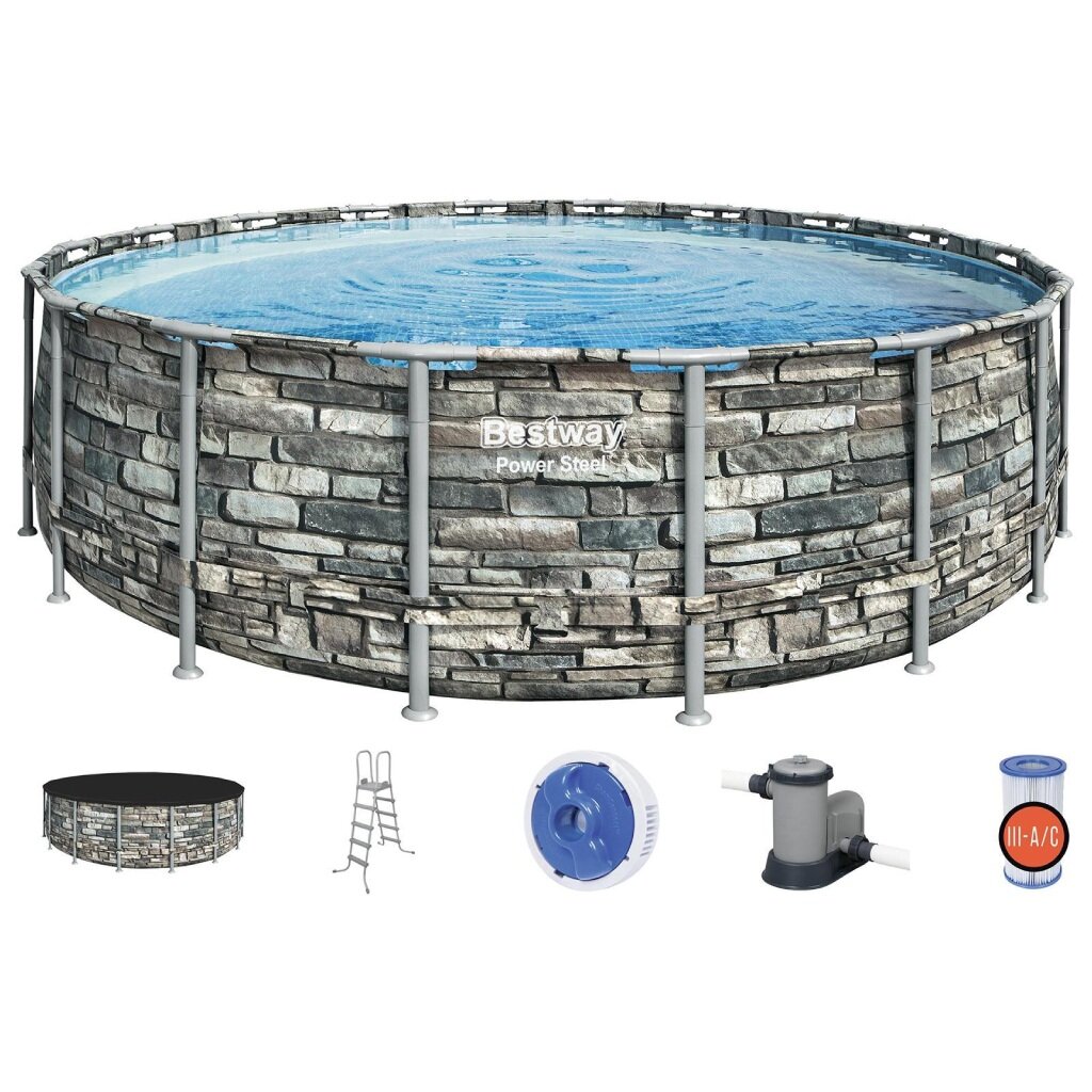 Бассейн каркасный Bestway, 549х132 см, Power Steel, 56886BW, фильтр ...