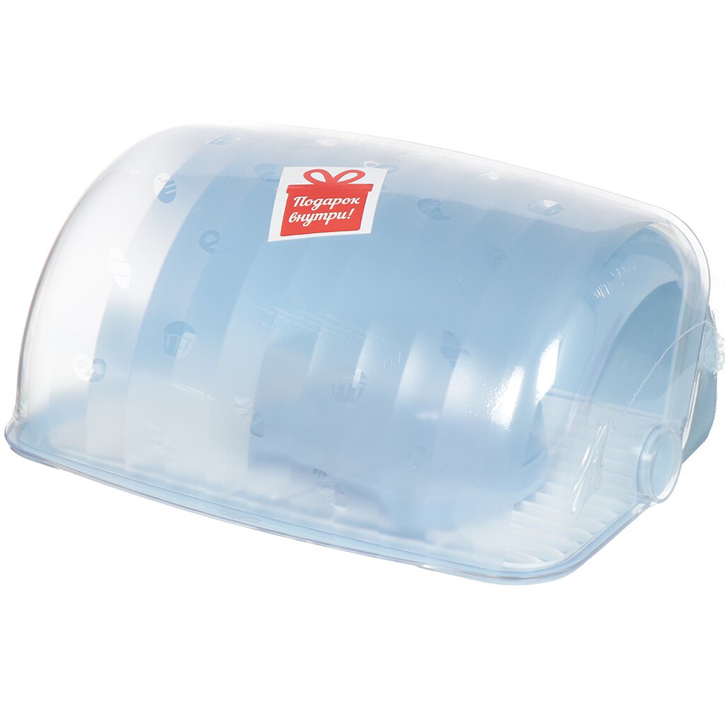Хлебница пластмассовая Berossi Cake ИК44208000 светло-голубая, 27.3x34.5x16.4 см + масленка
