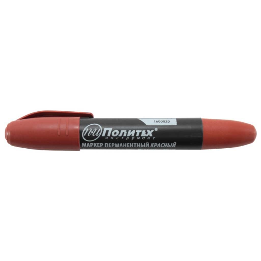Маркер перманентный красный, Политех, 1600020 маркер перманентный пулевидный 3 мм красный crown multi marker cpm 800
